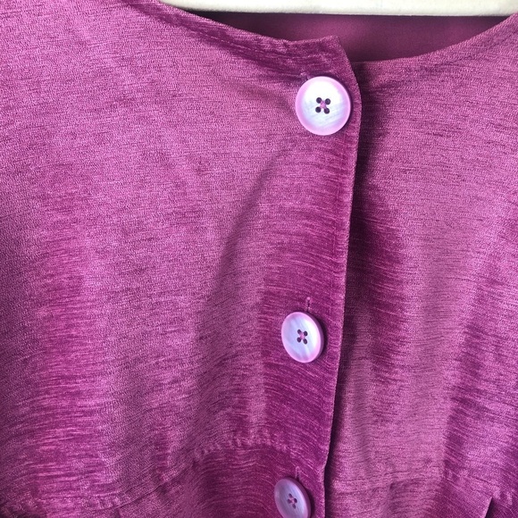 Soft Surroundings Fiona Tunic Top Size Large Pink Longline Velvet A-Line Peplum - Picture 6 of 11